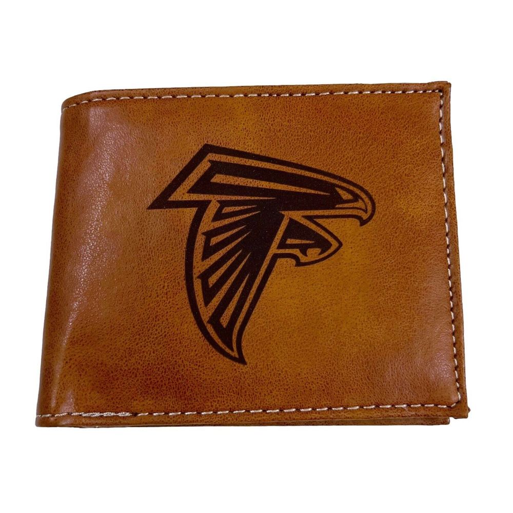 Men's Atlanta Falcons NFL Bifold Brown Embossed Leather Wallet Rico Industries